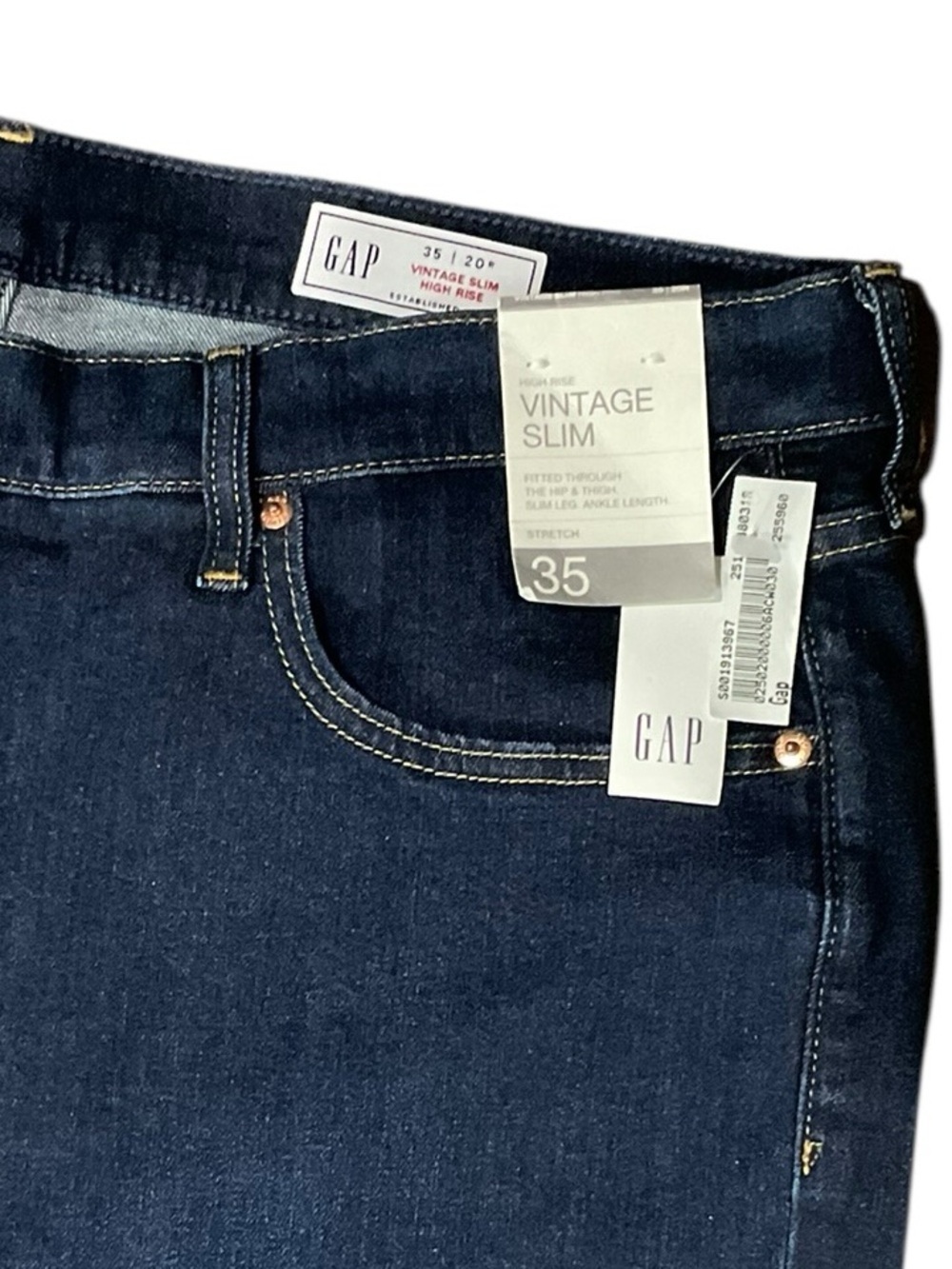 Gap Vintage Slim High Rise Ankle Length Jeans Size 35 / 20 - Picture 3 of 7